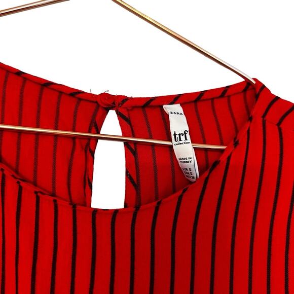 Zara Striped Peplum Blouse size small - Picture 4 of 6